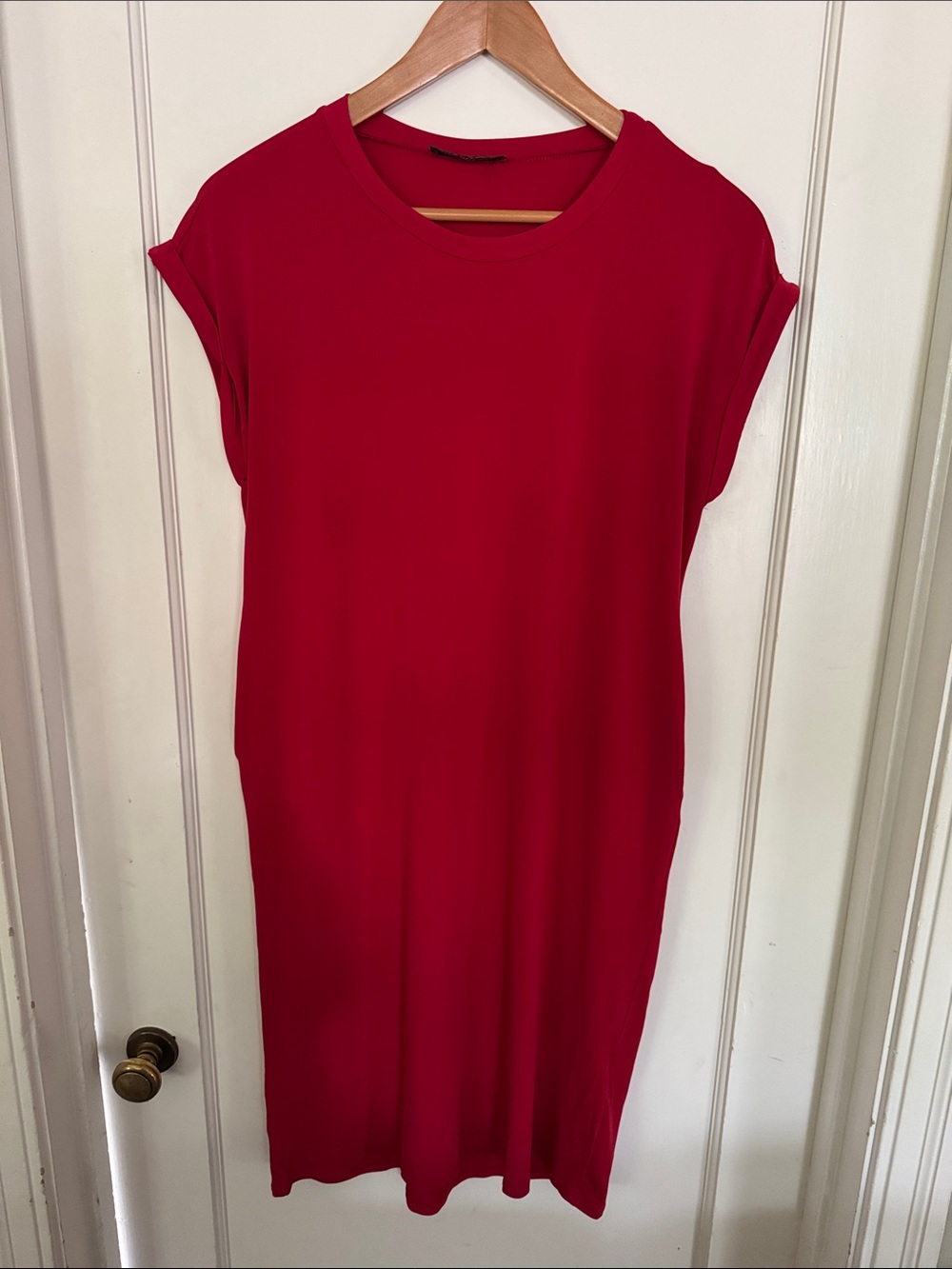 Red Cap-Sleeve Shift Dress - Classic Women's Dress